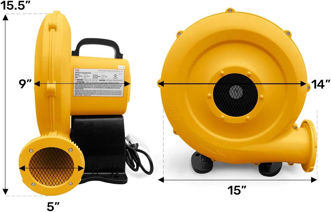 Dimensions of REH Bounce House Air Blower 0.75HP | Funormous