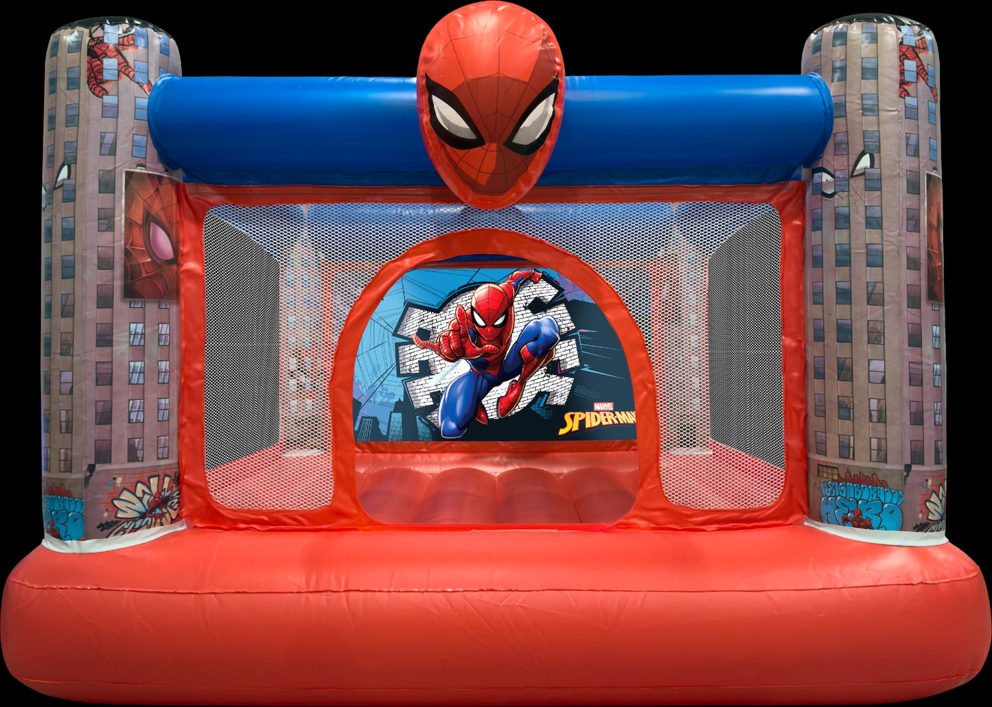 Lower Front View of Disney Spider Man Inflatable Bounce House