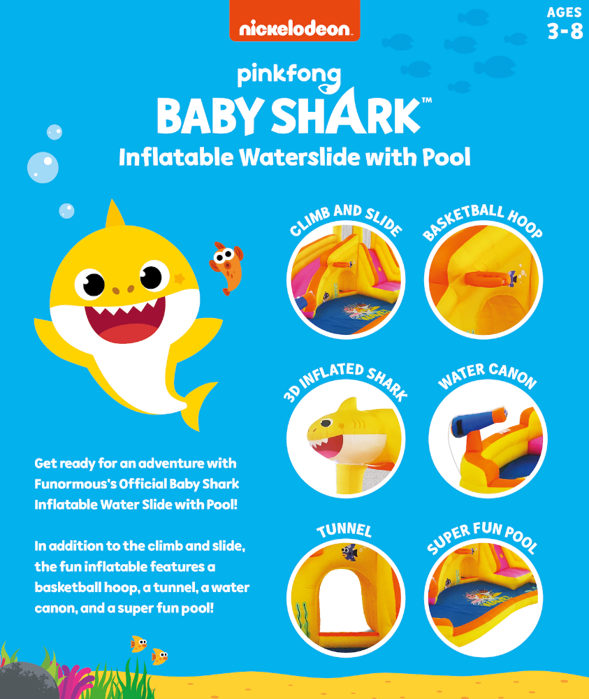 Baby Shark Water Slide Inflatable Features