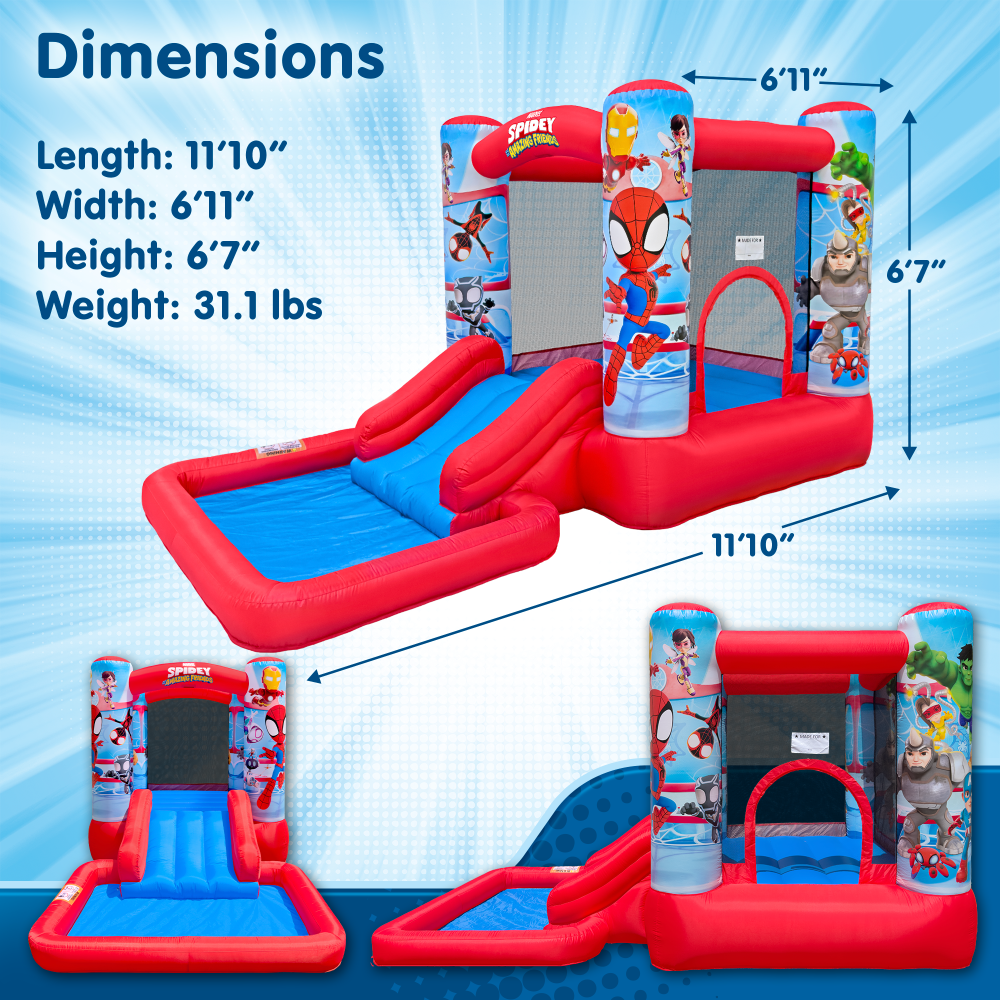 spidey bounce house waterslide