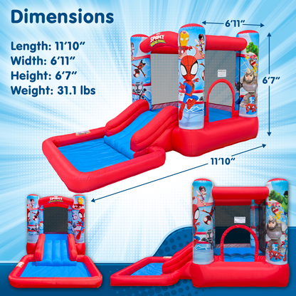 spidey bounce house waterslide