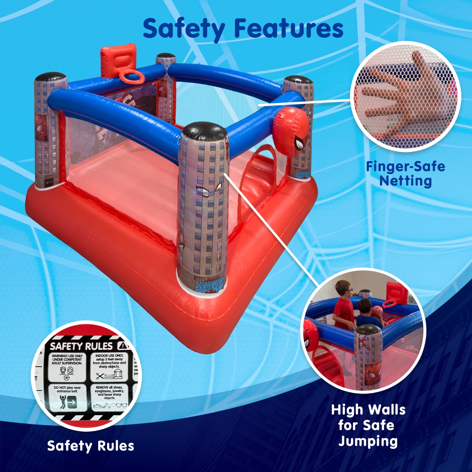 Safety Features of Disney Spider-Man Inflatable Bounce House
