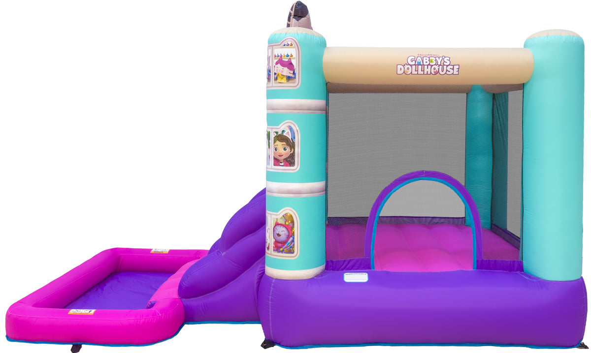 gabby dollhouse bounce house waterslide backyard