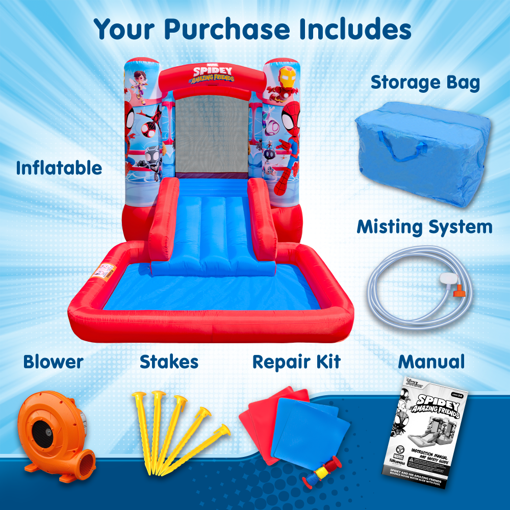 Spidey bounce house waterslide for sale