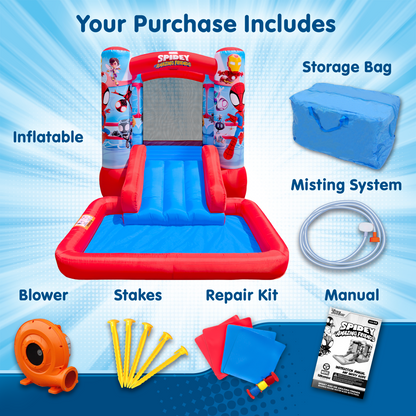 Spidey bounce house waterslide for sale