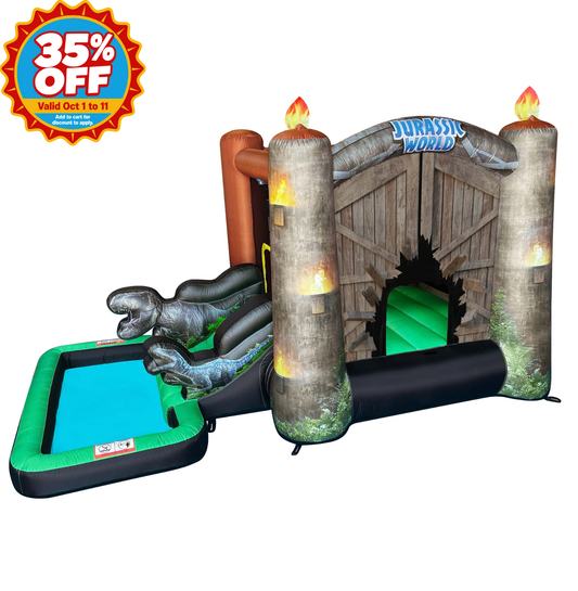 Jurassic World Bounce House Water Slide with Pool