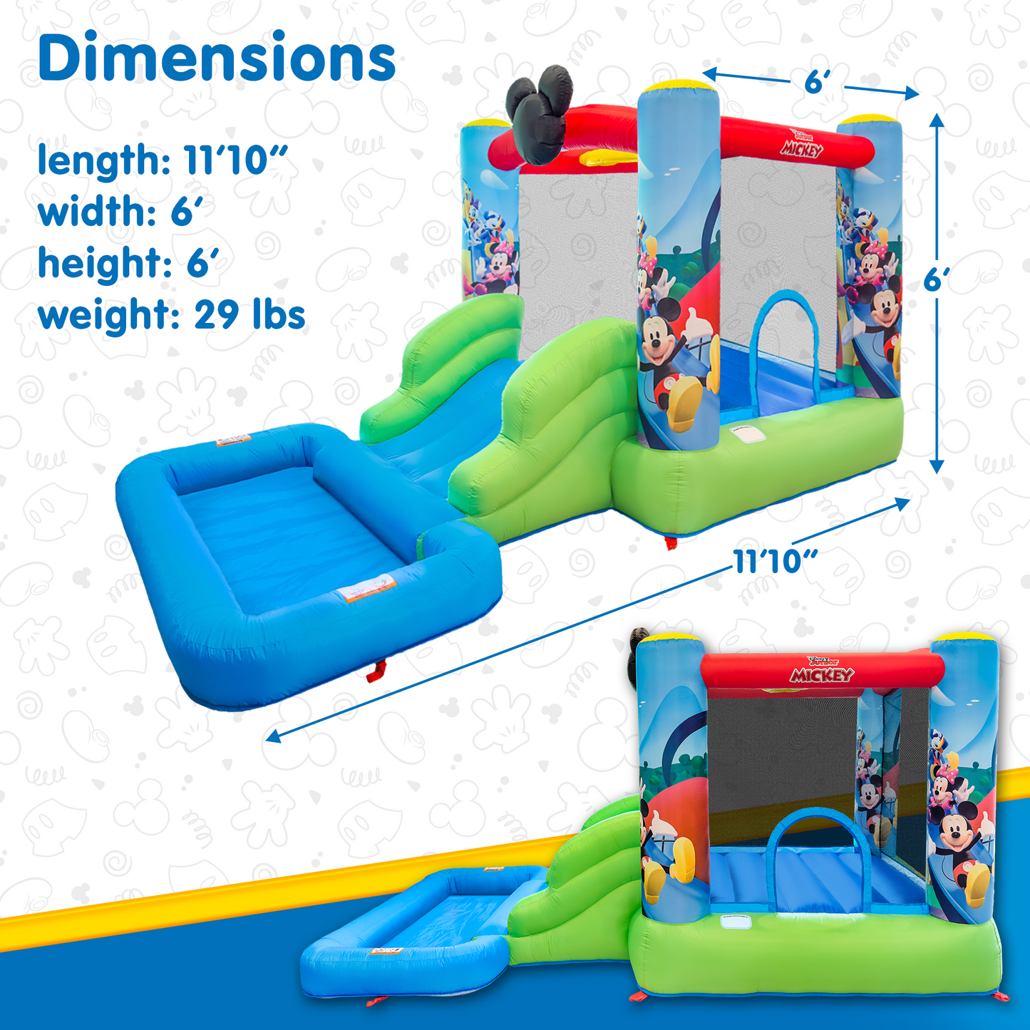 Mickey Mouse Bounce House Waterslide with Pool