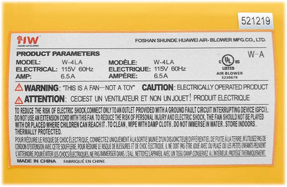 Safety Label for REH 0.75HP Bounce House Air Blower | Funormous