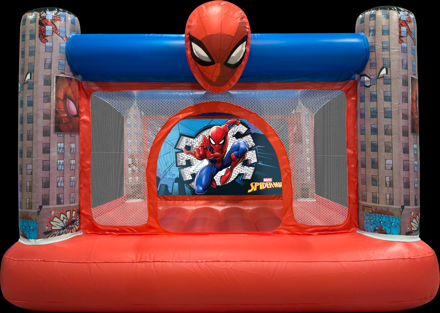 Lower Front View of Disney Spider Man Inflatable Bounce House
