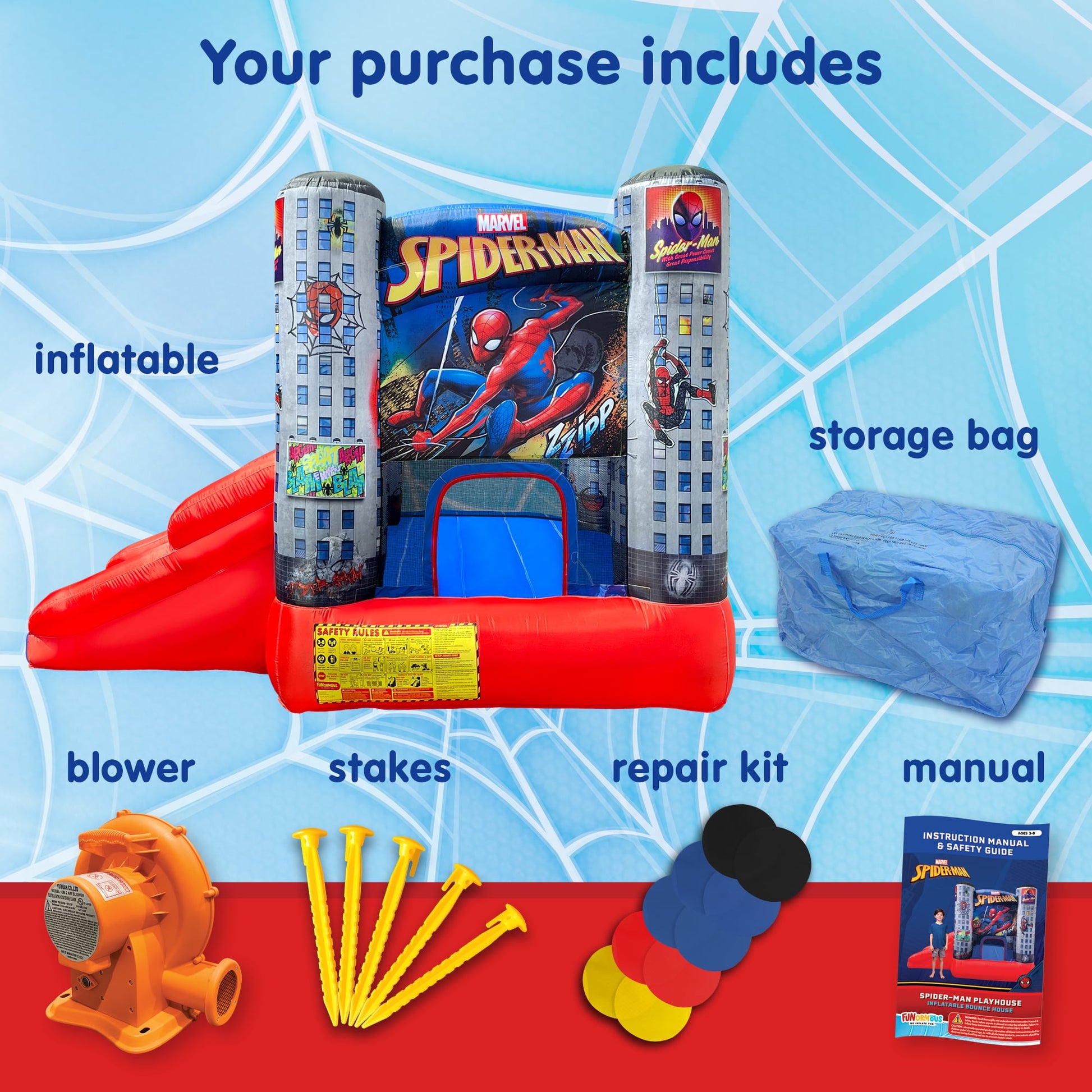 Spider-Man Bounce House Accessories Included