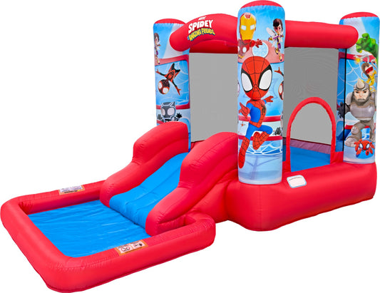 Spidey bounce house water slide with pool