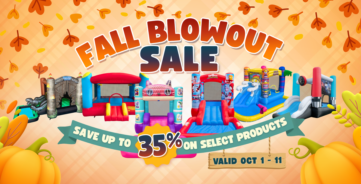 Fall Blowout Sale, Save up tp 35 percent on select residential inflatables from Funormous