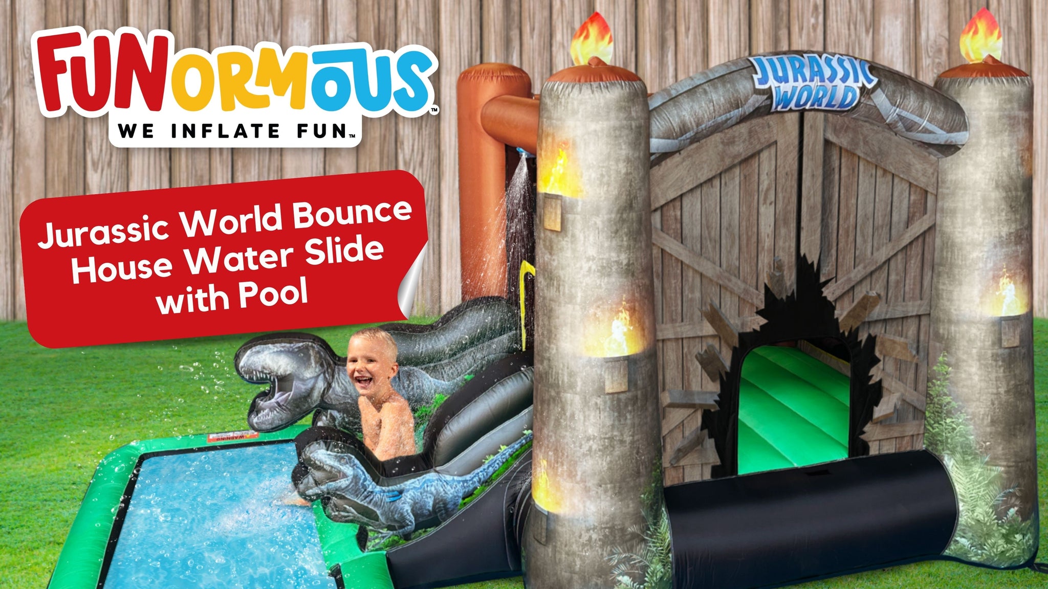 Jurassic World Bounce House Water Slide