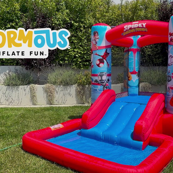 Spidey and Friends bounce house waterslide