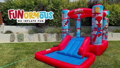 Spidey and Friends bounce house waterslide