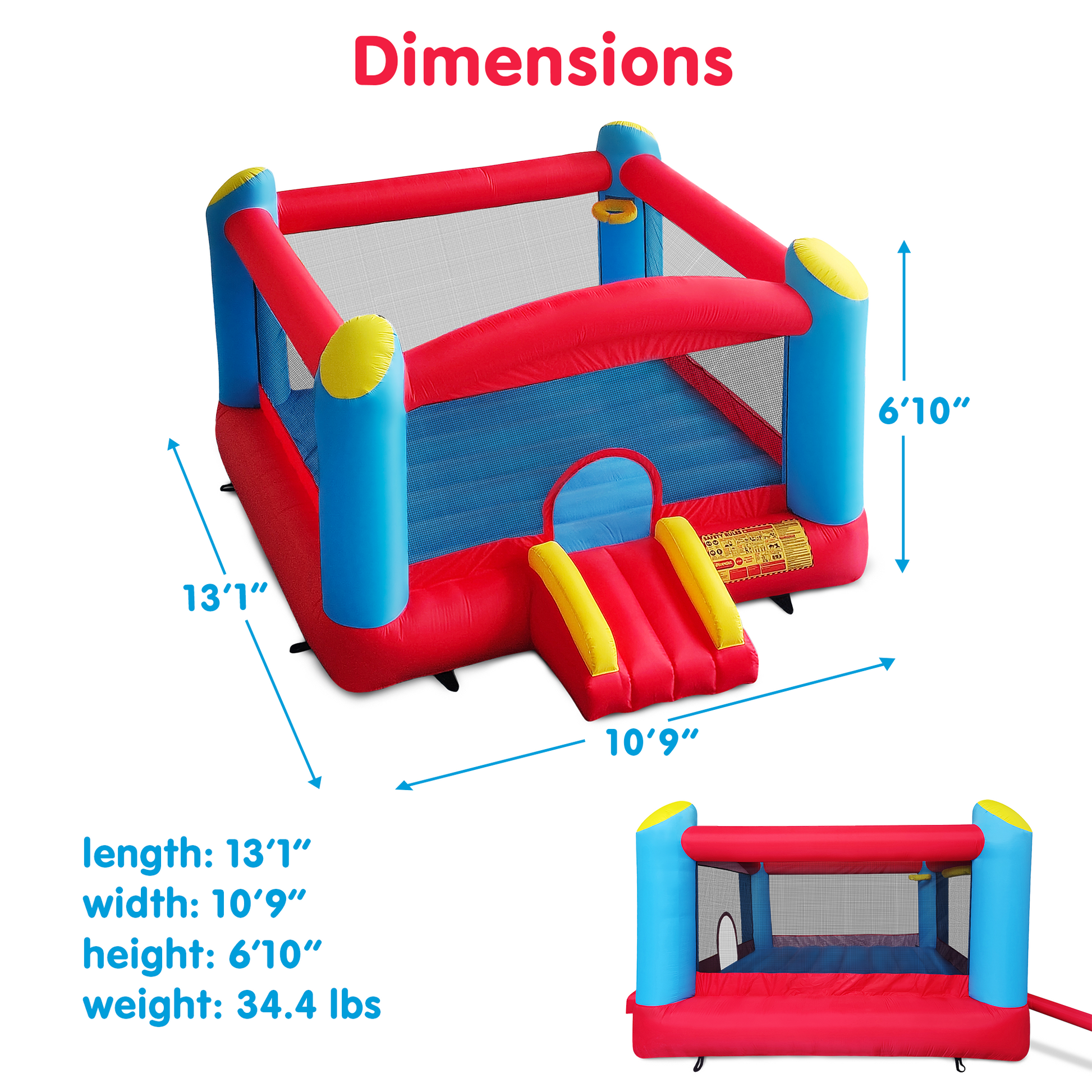 Dimensions of Enormous Bounce House | Funormous