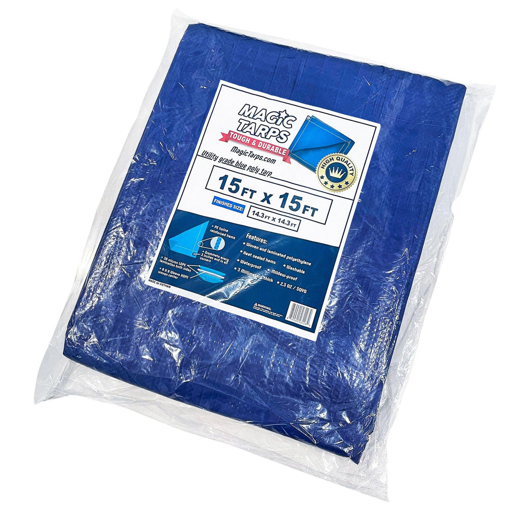 15x15 Blue Utility Tarp - Funormous