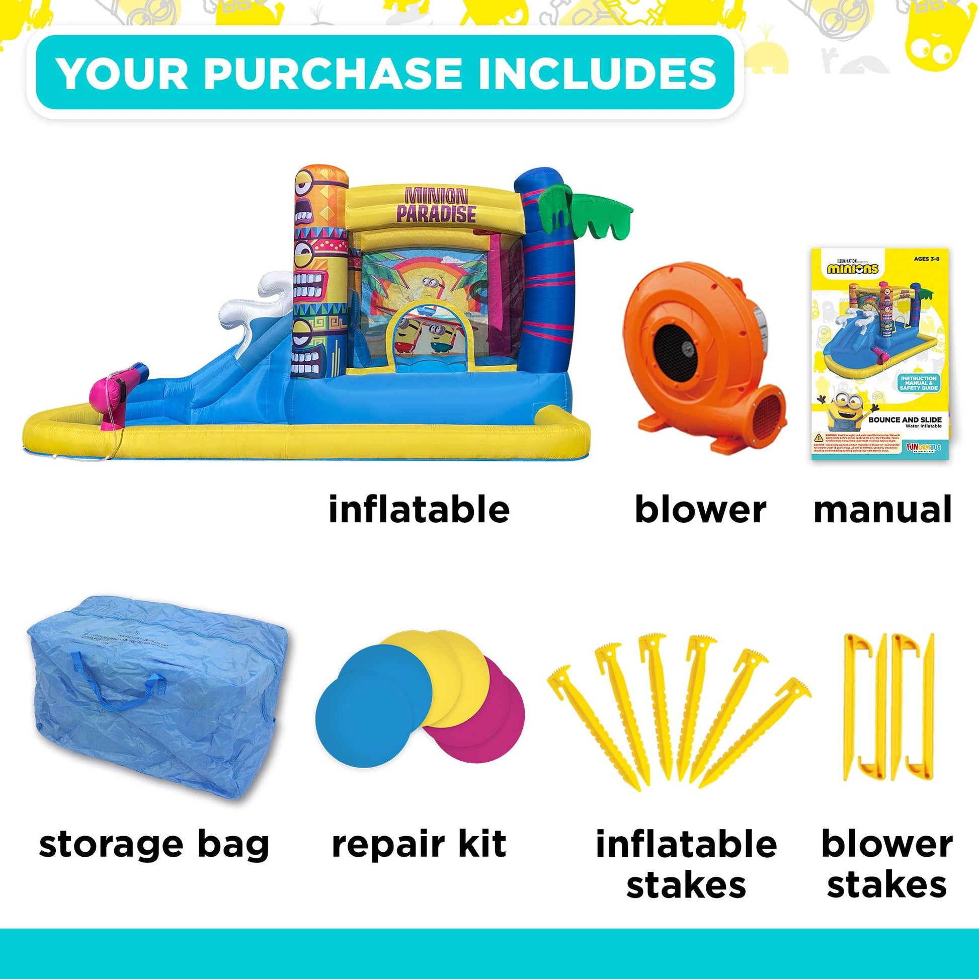 Minions Bounce House Water Slide - Funormous