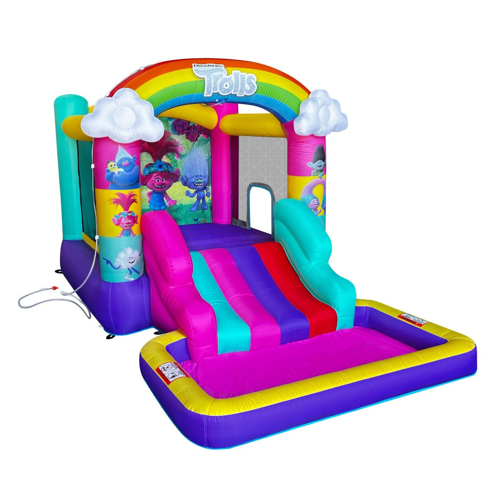 Trolls bounce house water slide with pool